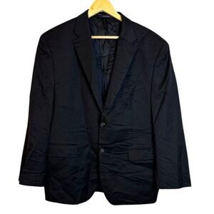 RRL Ralph Lauren 100% Wool Black Blazer Sport Coat 2 Button 44 Short